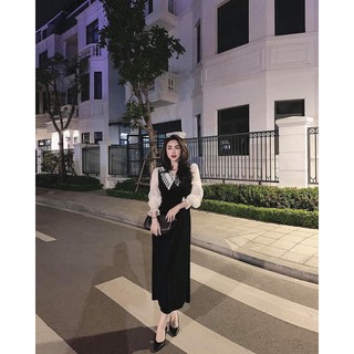 VÁY PHA CỔ REN TAY SƠ MI