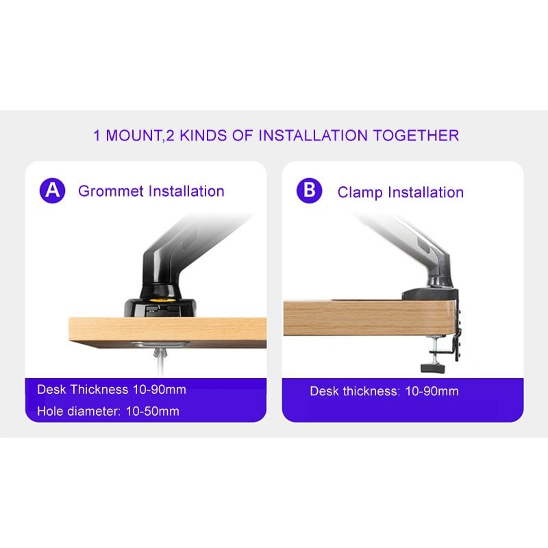 Giá treo màn hình máy tính , giá đỡ màn hình máy tính NB F80   - Mẫu mới 2022 tải trọng 2-9