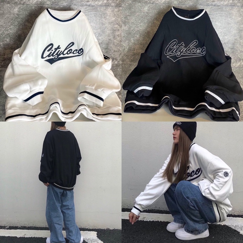 ÁO NỈ BÔNG SWEATER THÊU GẤU THỎ VỊT DÀI TAY | BigBuy360 - bigbuy360.vn