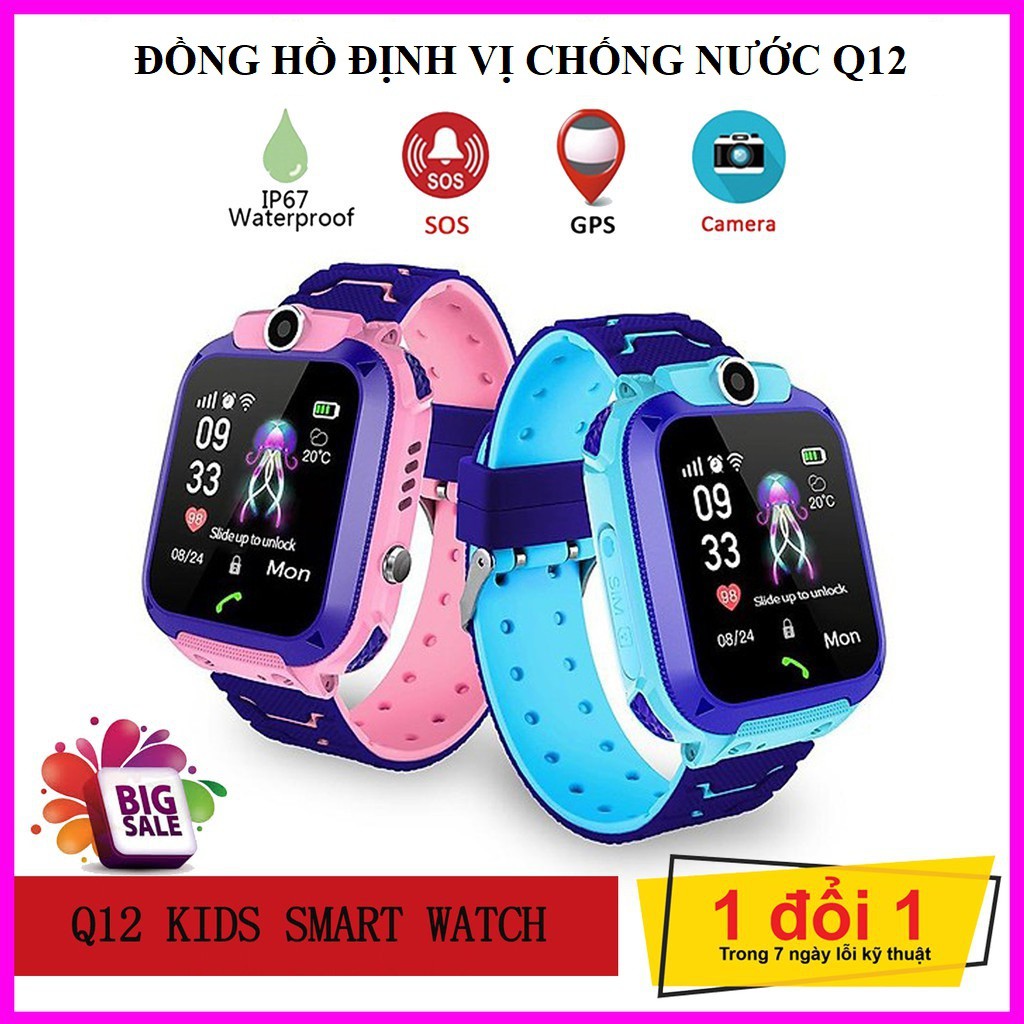 Đồng Hồ Thông Minh Định Vị Trẻ Em Q12CAO CẤPSmart Watch Nghe Gọi, Camera - Vòng Tay Chống Nước Tiện Lợi