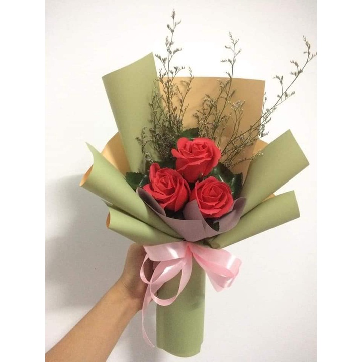 Bó 3 bông sáp thơm quà tặng 20/11 KÈM túi thiệp