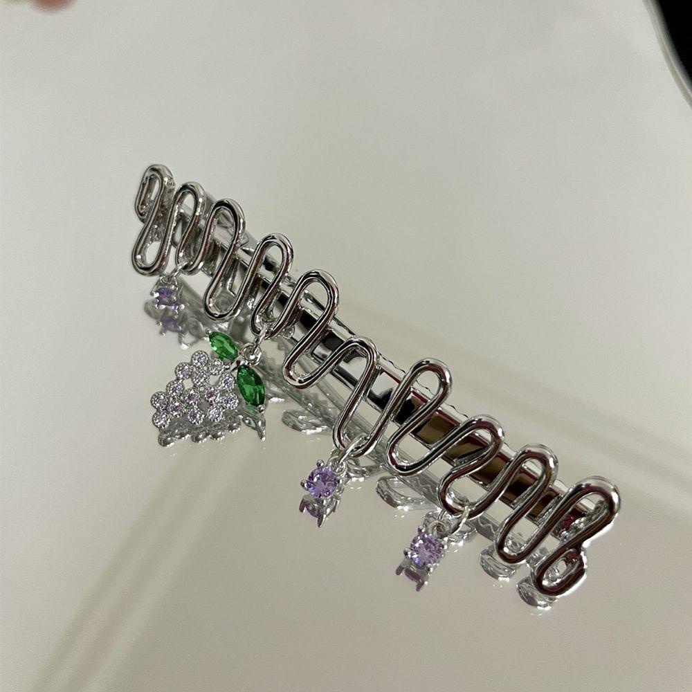 Kẹp Tóc VANES1 Bằng Hợp Kim Họa Tiết Hoa Nho Ngọt Ngào Dễ Phối Đồ Phong Cách Hàn Quốc