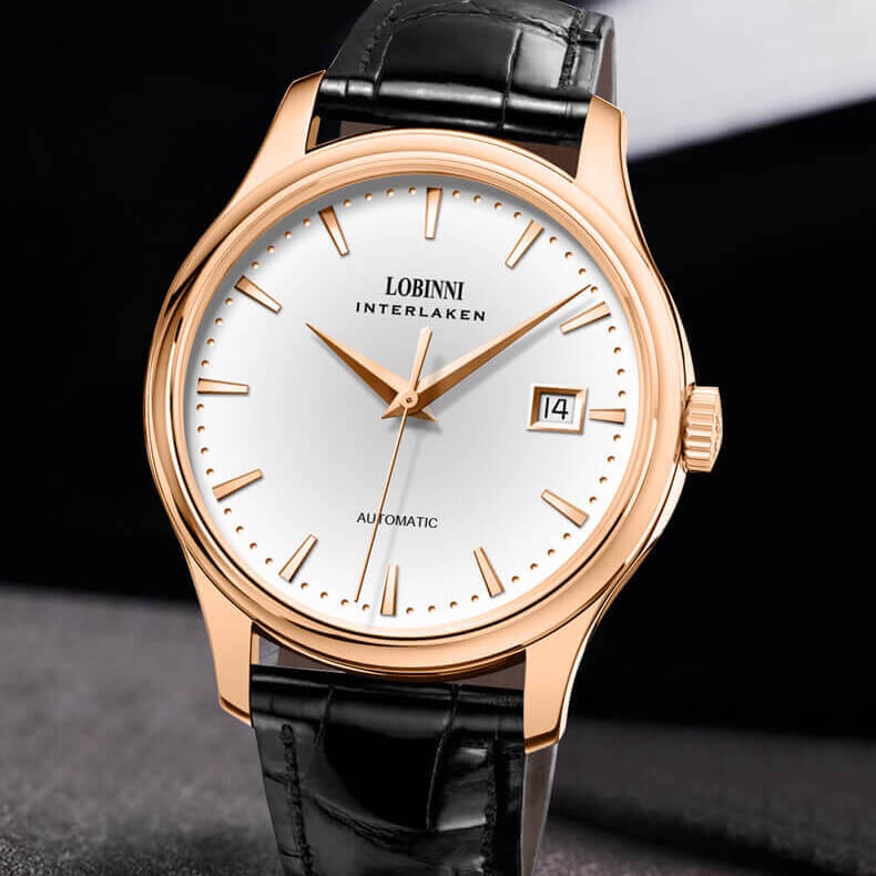 Đồng Hồ Nam LOBINNI No.12026-6 Chính Hãng BH 24T Chịu Nước 50m Kính Chống Xước Dây Thép Không Gỉ (Máy Cơ Tự Động)