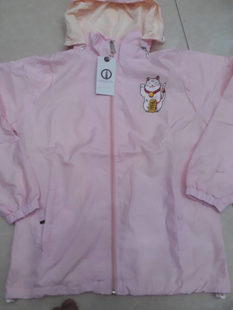 Áo khoác dù mèo thần tài