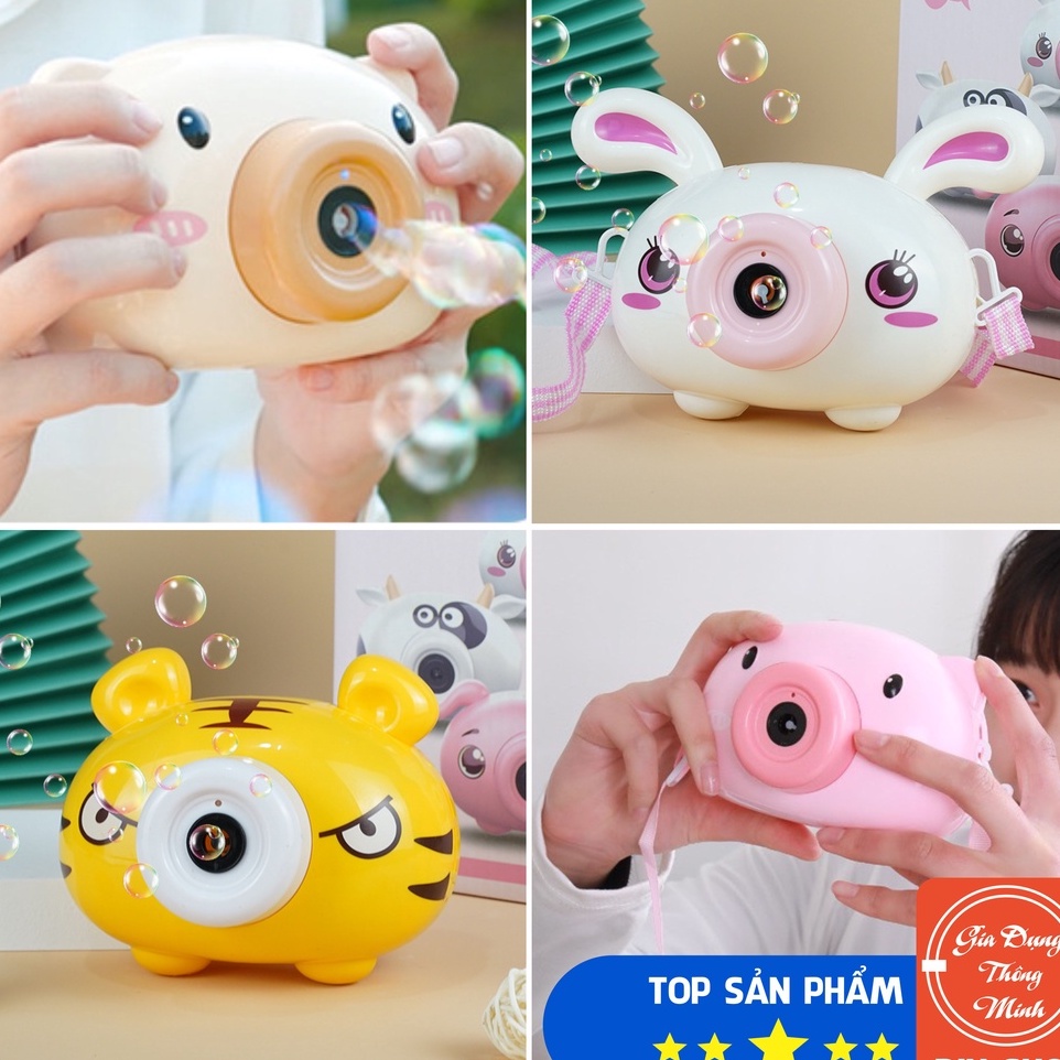 Máy Ảnh Thổi Bong Bóng Phát Nhạc Máy Ảnh Thổi Bóng Tự Động Kèm Xà Phòng, Đồ Chơi Ngoài Trời Có Đèn Cho Bé - LANA QUEEN