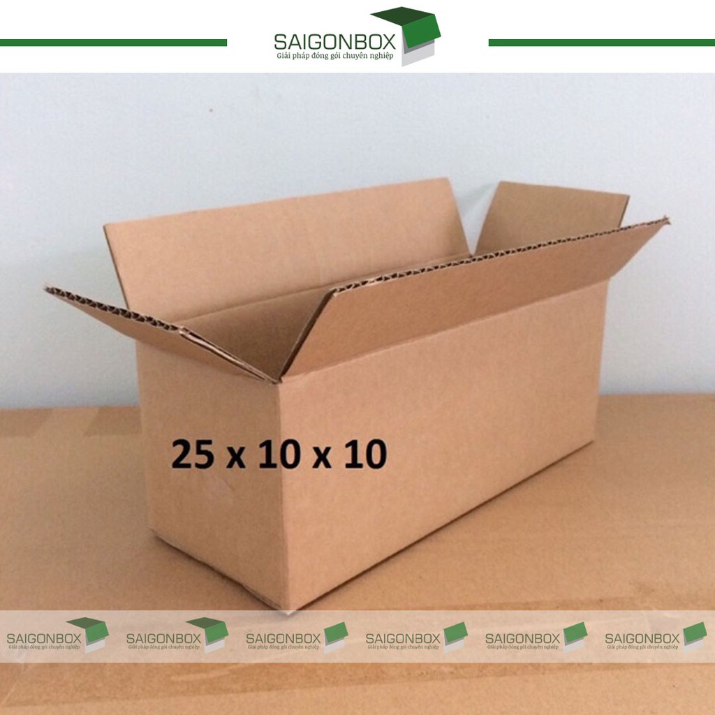 Combo 100 thùng hộp carton size 25x10x10 cm để đóng gói hàng hóa