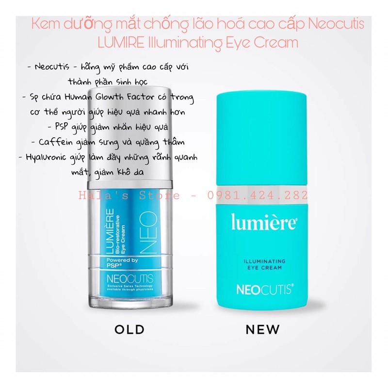 Kem dưỡng mắt cao cấp Neocutis LUMIRE Illuminating Eye Cream