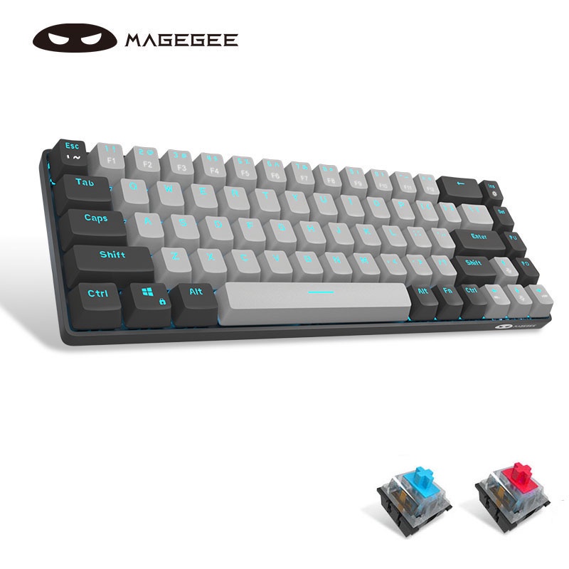 ⊕✌Bàn Phím Cơ Chơi Game Magegee Mk-Box 65% Có Dây + Công Tắc Màu Đỏ / Xanh Dương Loại C 68 Nút Cho Laptop Windows Pcr