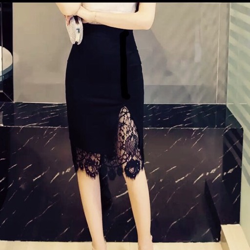 [NEW]Chân váy bút chì sẻ đùi ❤️ phối ren dài thời trang công sở