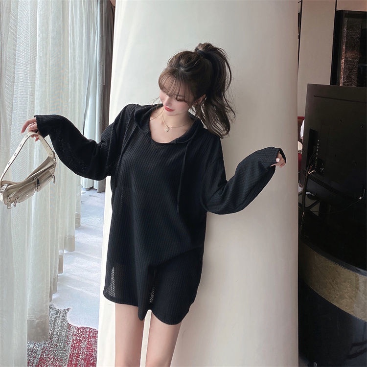Áo hoodie tay dài dáng rộng phong cách thời trang mới
