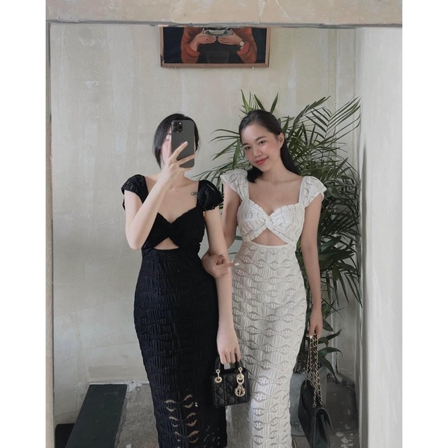 Váy maxi khoét eo 2 màu