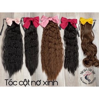 Tóc cột nơ đỏ tiểu thư