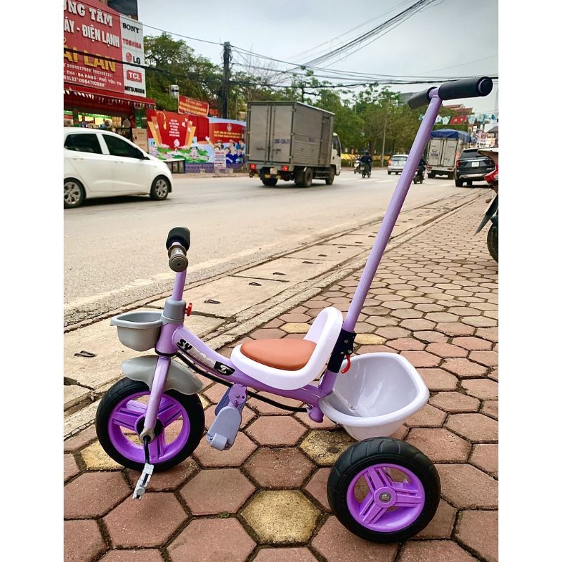 Xe đạp 3 bánh có cán đẩy cao cấp cho bé