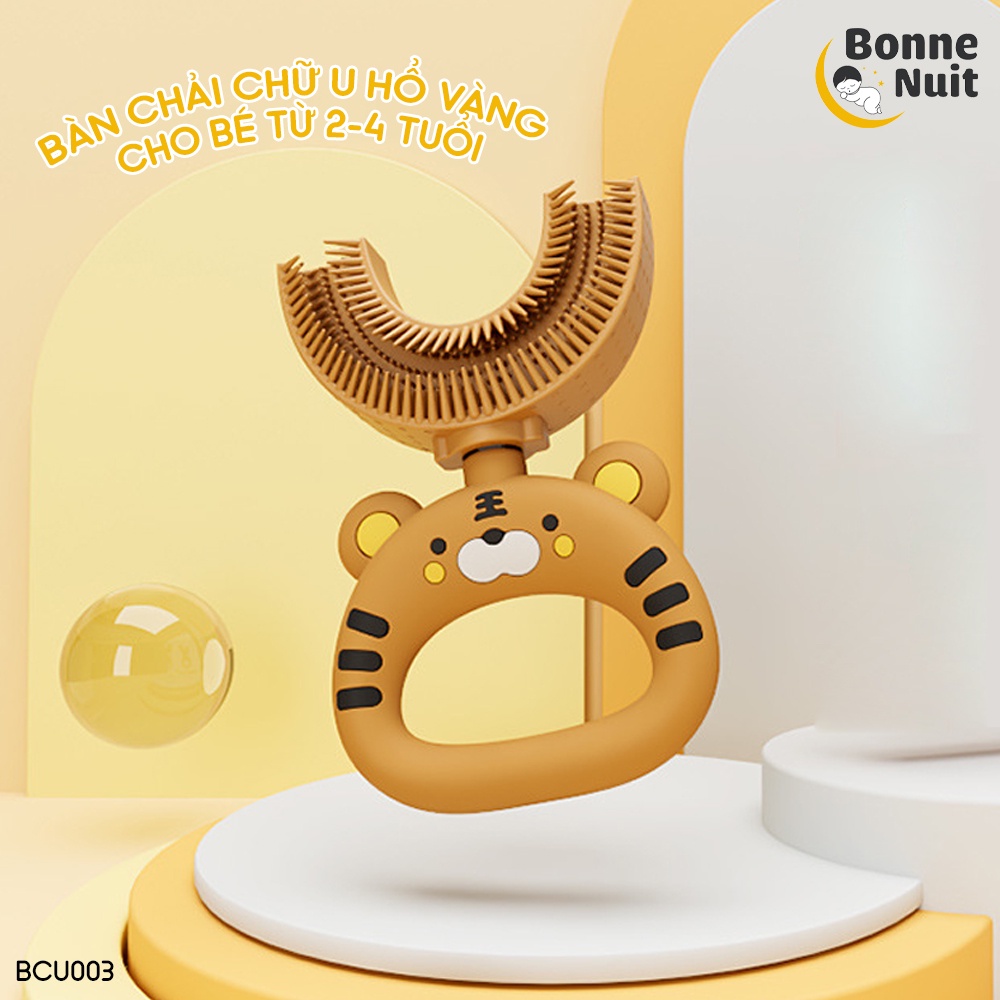 Bàn chải chữ U silicone cao cấp hình Cua &amp; Hổ cho bé