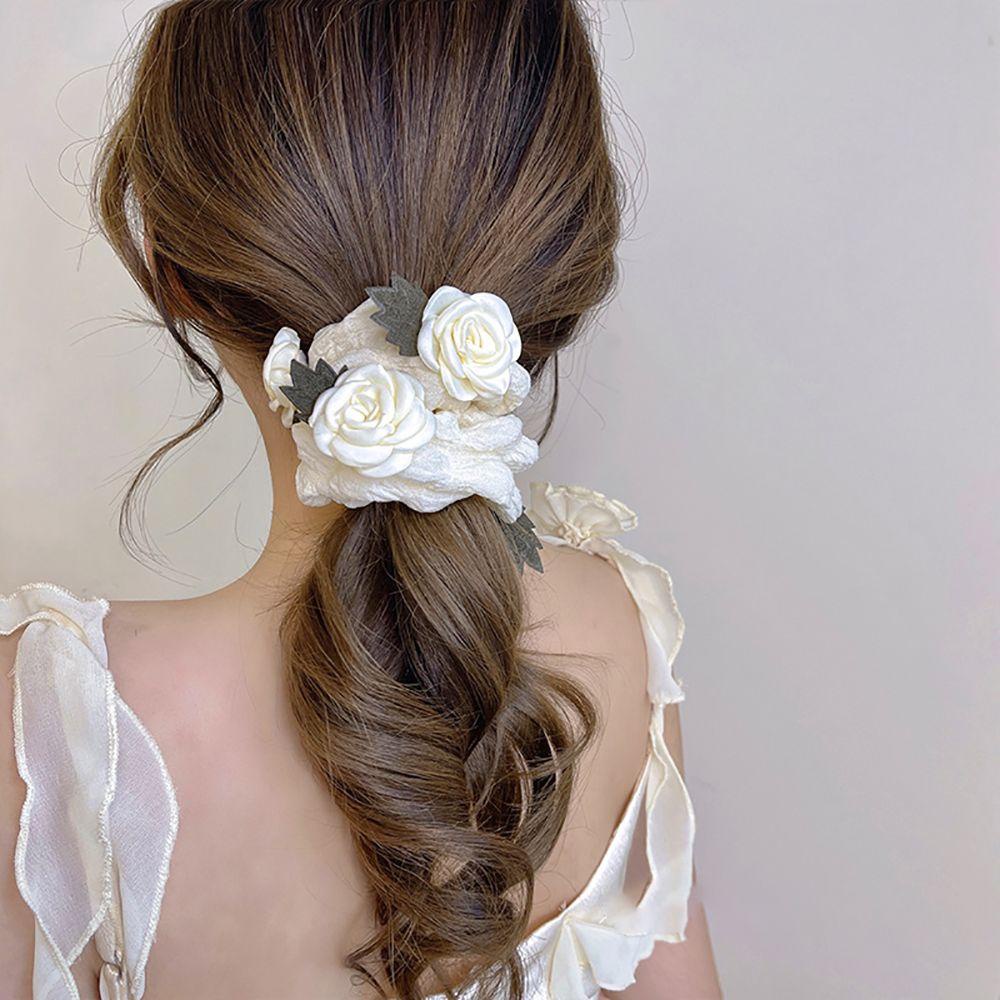 MXGOODS Dây Cột Tóc In Hoa Dễ Thương Ngọt Ngào Cho Nữ