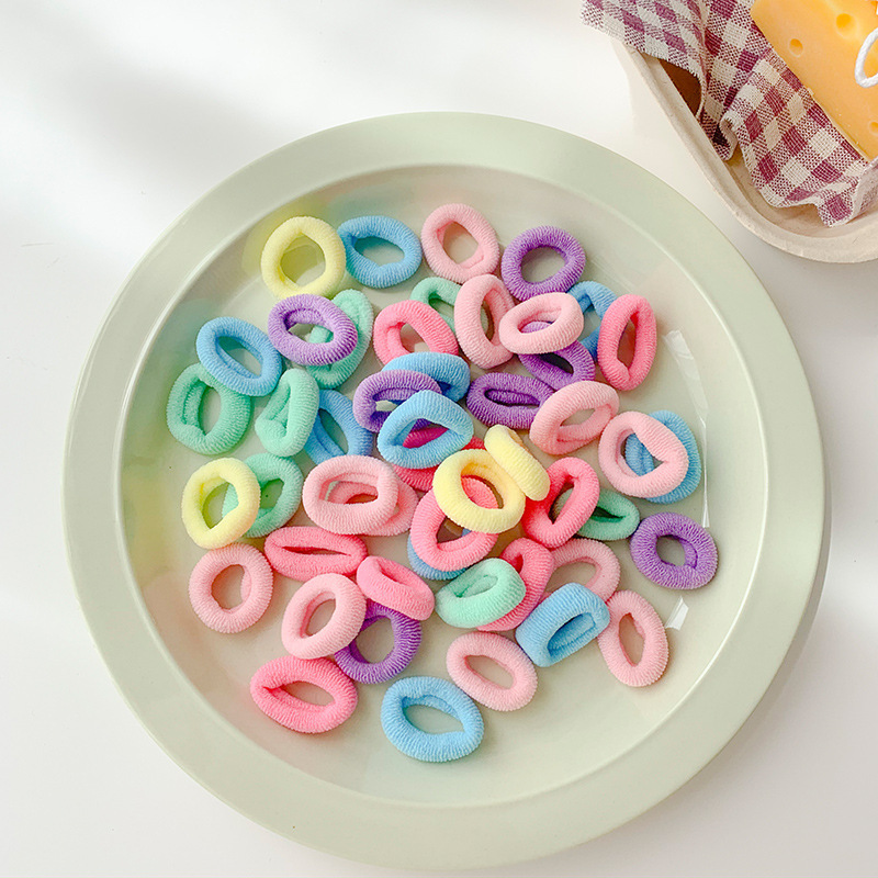 Set 50 Dây Cột Tóc Co Giãn Nhiều Màu Sắc Đáng Yêu Cho Bé Gái