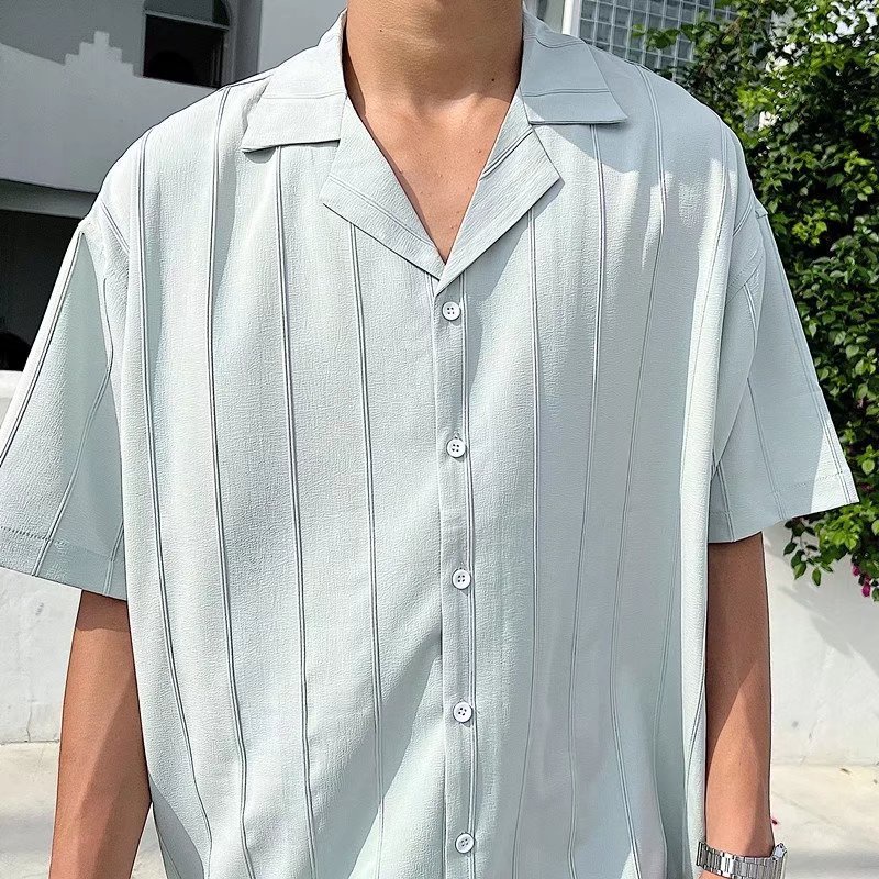 Áo Thun Dệt Kim Tay Ngắn Màu Trơn Đơn Giản Thời Trang Hàn Quốc Cho Nam