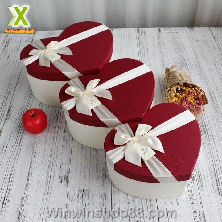 Bộ 3 Hộp Quà Trái Tim V.2, Hộp Quà Hình Trái Tim Có Nơ Sang Trọng - Do_luu_niem | BigBuy360 - bigbuy360.vn