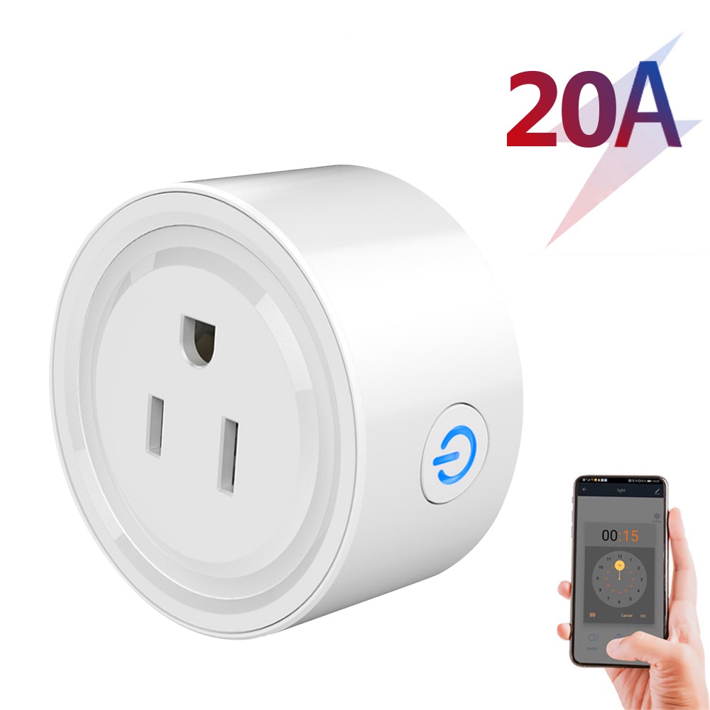 Ổ cắm điện Wifi thông minh phích cắm US 20 có App Smart life hẹn giờ bằng giọng nói Google Home Amazon Alexa SMATRUL