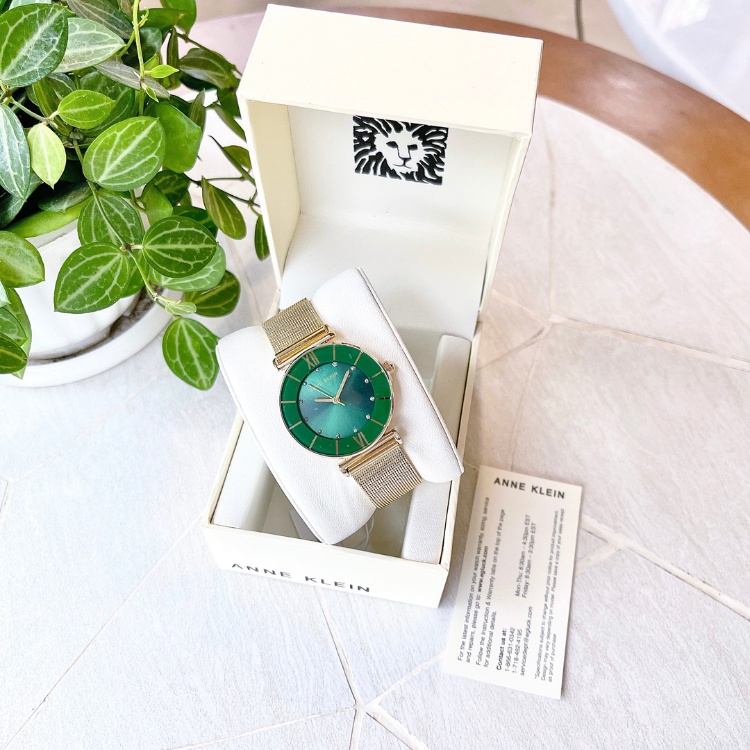 Đồng hồ nữ ANNE KLEIN model AK/3780GNGB dây mesh tone vàng gold sang trọng