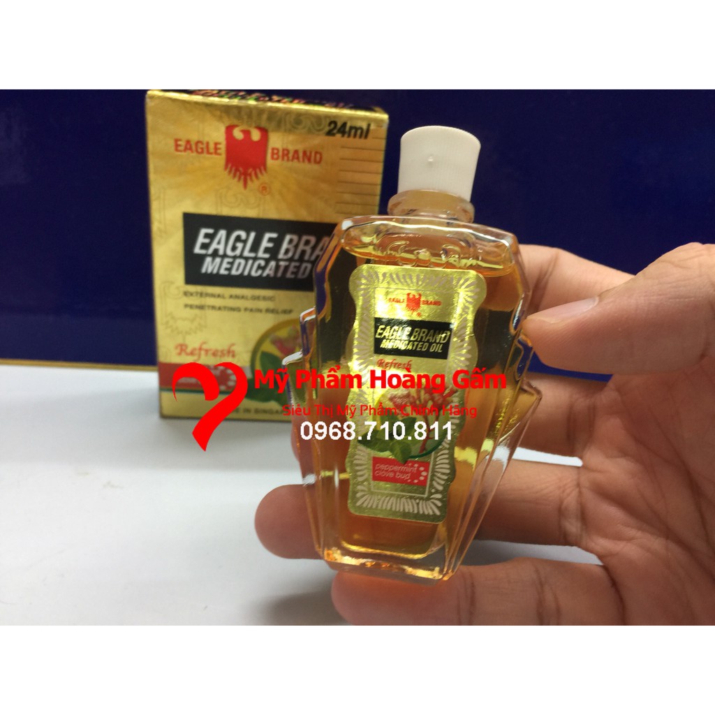 Dầu gió vàng con ó Eagle Brand Medicated Oil Refresh 24ml chính hãng