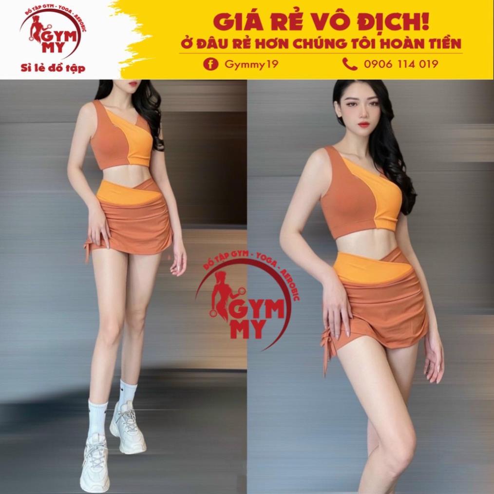 Set Đùi Chân Váy Phối Màu GYMMY ⚡️ HÀNG XUẤT KHẨU ⚡️ Thể Thao Tập Gym-Yoga-Aerobic Đẹp