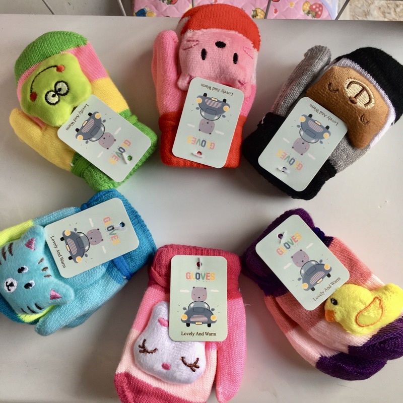 Gang tay len ấm áp hình thú cho bé 0-3 tuổi