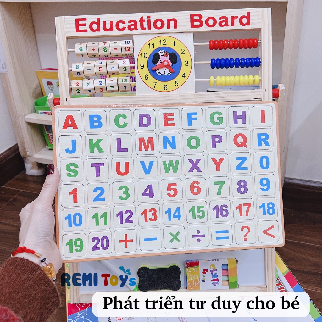 Bảng Học 2 Mặt Có Bộ Số Và Chữ Cái Gắn Nam Châm Giúp Bé Phát Triển Trí Thông Minh