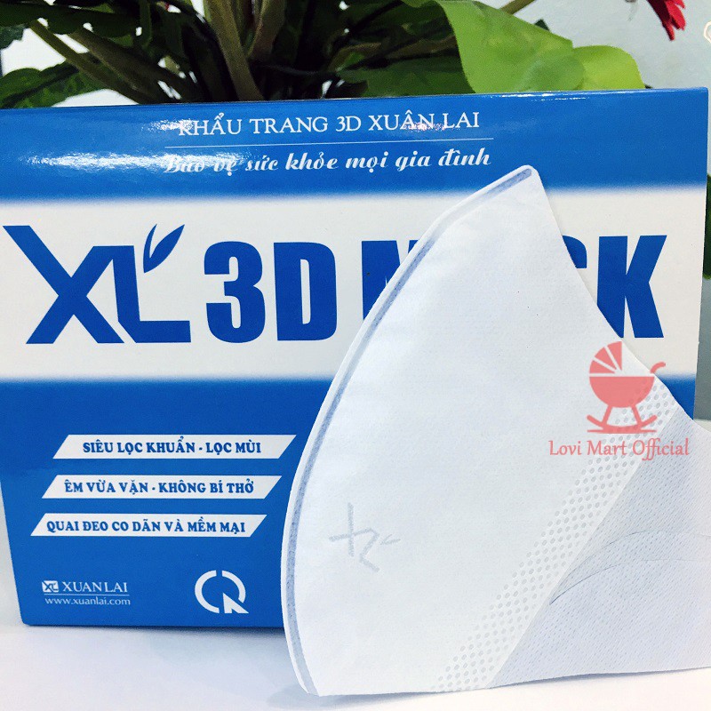 Khẩu trang 3D Mask Xuân Lai - Hộp 50 chiếc Kháng khuẩn