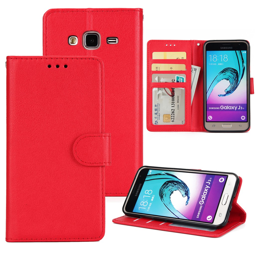 Bao da điện thoại nắp gập có ngăn đựng thẻ cho Samsung Galaxy J7 Plus | BigBuy360 - bigbuy360.vn