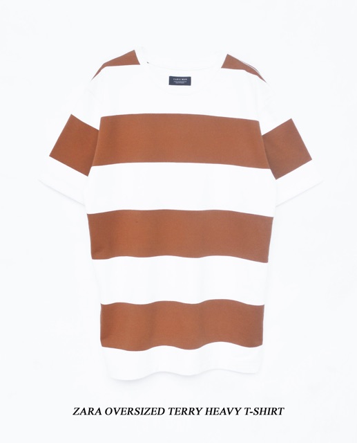 Áo thun ngắn tay chính hãng ZARA OVERSIZED TERRY HEAVY