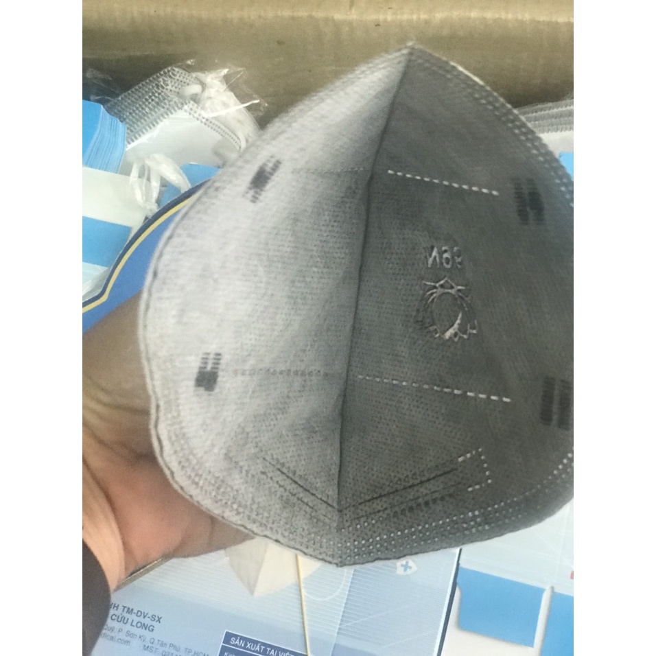 Khẩu trang n95 không  van cửu long (1hộp 10 cái)-MÀU  TRẮNG XÁM. | BigBuy360 - bigbuy360.vn