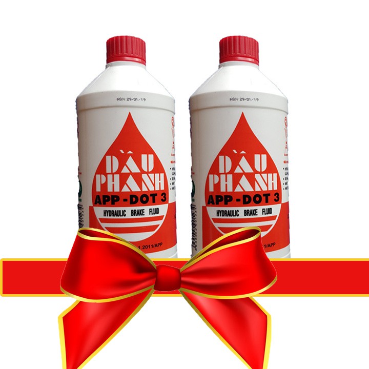 COMBO 2 lon 1L dầu phanh, dầu thắng xe ô tô cao cấp APP DOT3