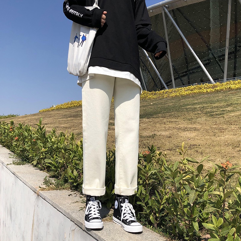 NRVP Quần Jean Dài Ống Rộng Thời Trang Hàn Quốc Cá Tính Cho Nữ