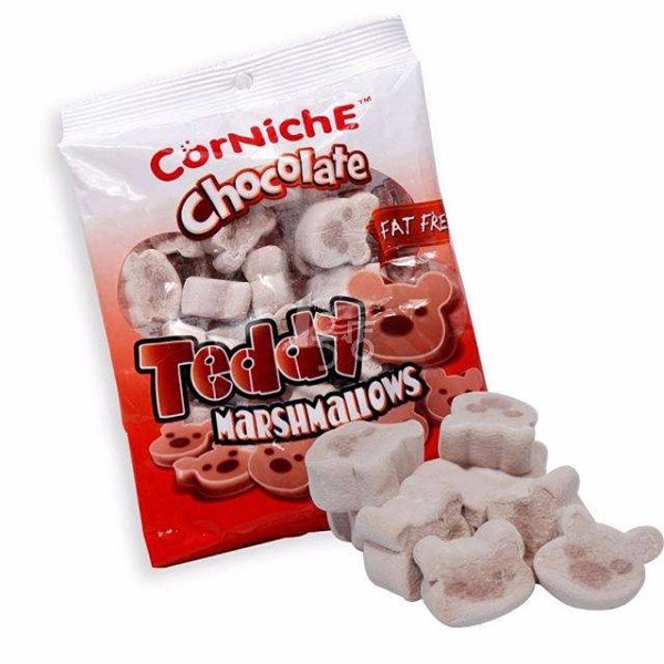 Kẹo Bông Gòn Corniche Vị Sôcôla Chocolate Teddy Marshmallows (Gói 70g-đỏ)