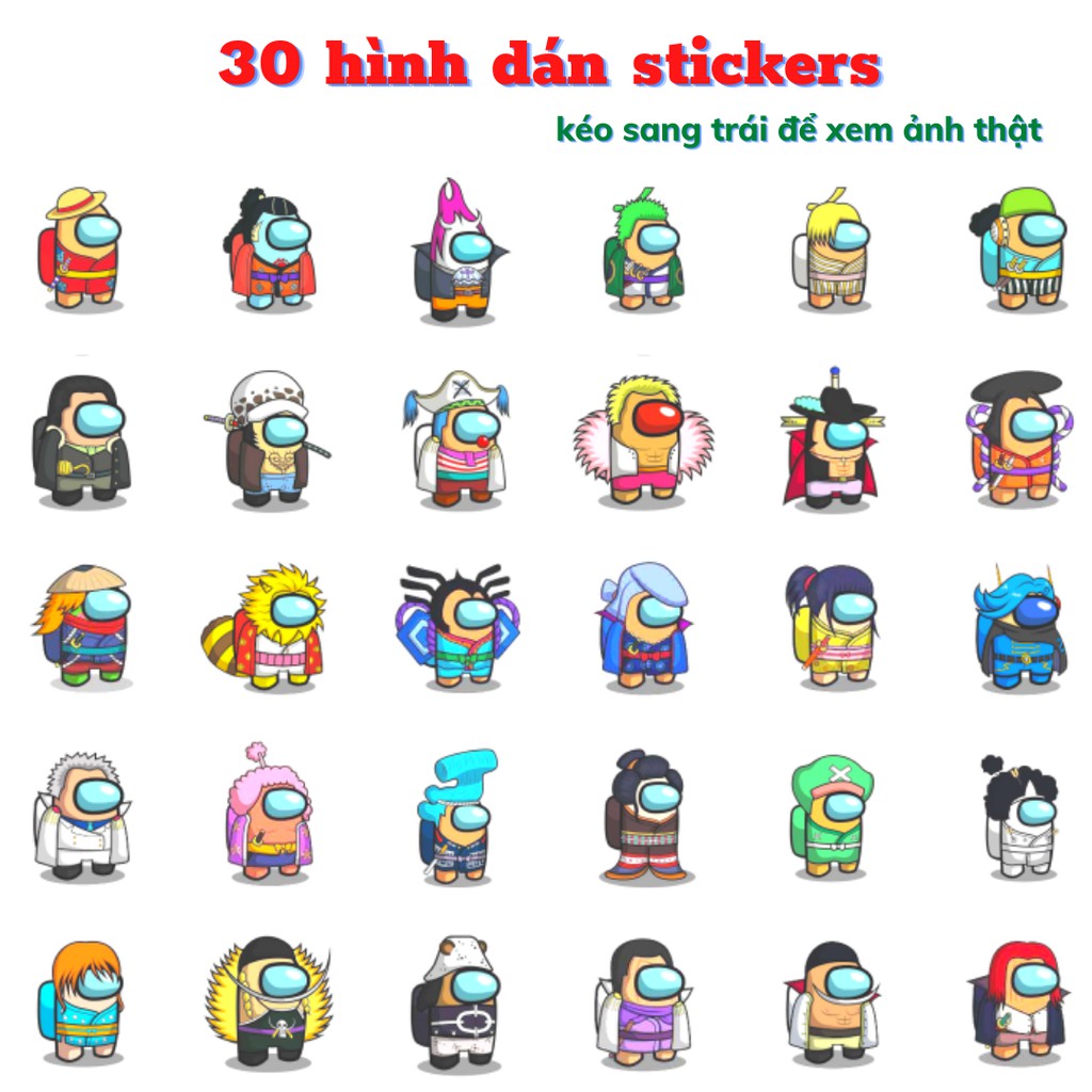 30 hình dán Stickers Among us phiên bản mới - MÃ 1422