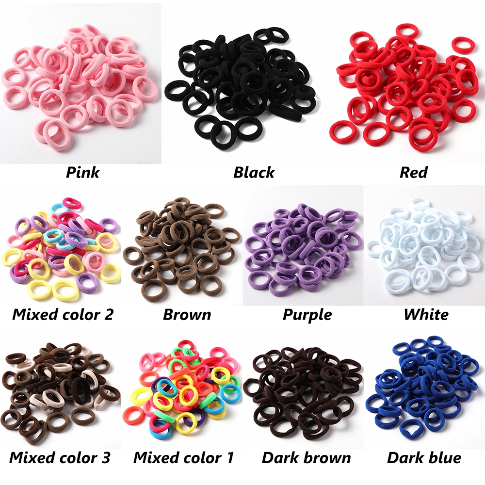 Set 50 dây cột tóc co giãn nhiều màu thời trang cho nữ