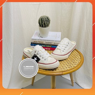 Giày thể thao, giày sneaker đế bệt, sục Cv trắng