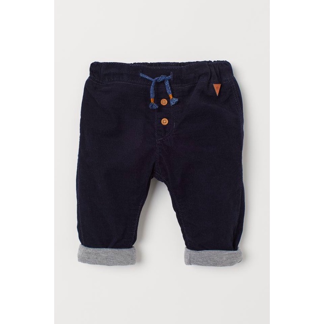 Quần nhung tăm lót nỉ HM US/ UK/JP/KR chính hãng size 4-6m đến 3-4y (Cạp có chun chỉnh)