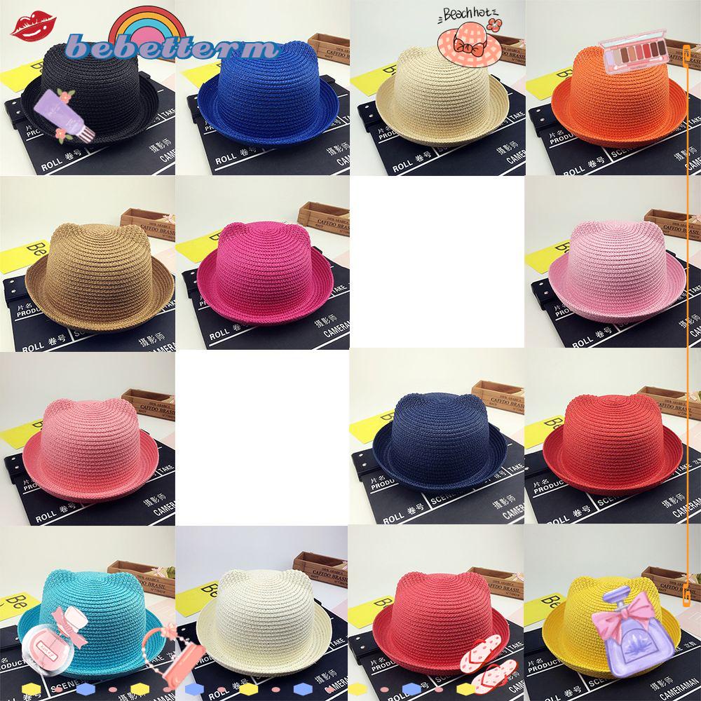 Mũ rơm che nắng màu sắc thời trang đi biển cho bé