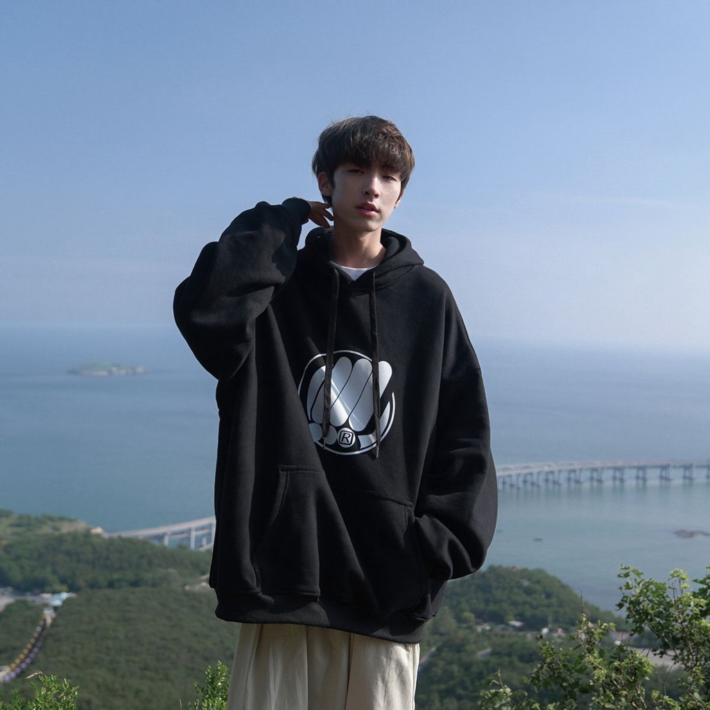 Áo Khoác Hoodie Thể Thao Dáng Rộng In Họa Tiết Cá Tính Cho Nam