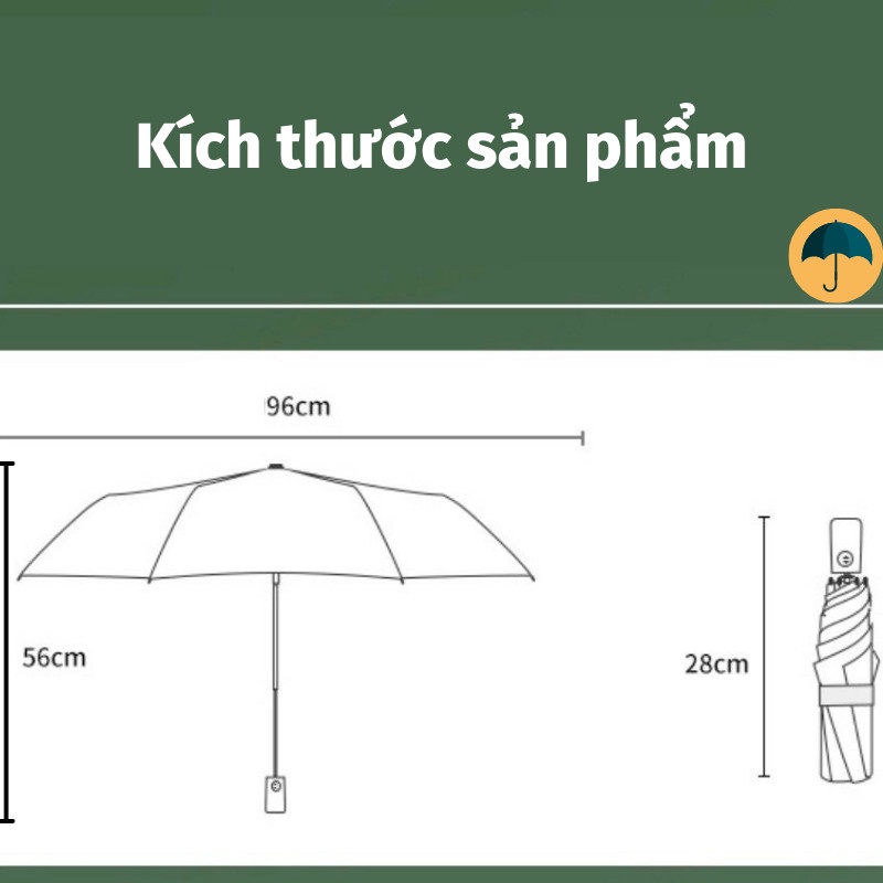Ô Che Nắng Dù Đi Mưa Gấp Gọn Chống Thấm Tự Động Đóng Mở Chống Tia UV Thời Trang Cao Cấp Dù Che Mưa Toki