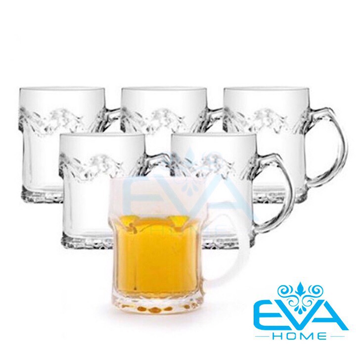 Bộ 6 Ly Thủy Tinh Có Quai 330 Ml Việt Nam 332VN