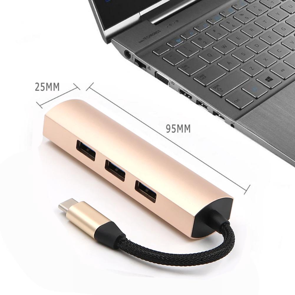 4 cổng USB C HUB Type C Splitter Bộ chuyển đổi USB-C cho Macbook Pro Air Surface pro 6 Huawei matebook Hub