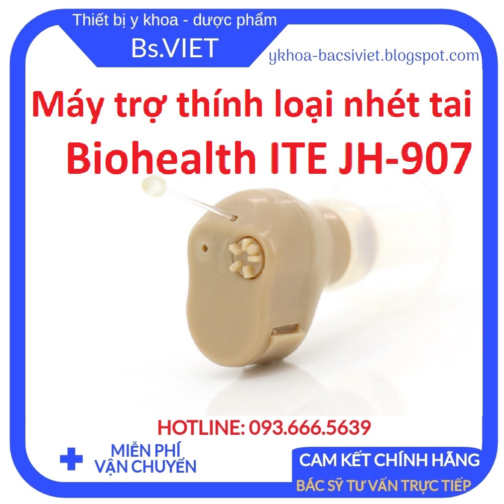 BẢO HÀNH 1 NĂM - MÁY TRỢ THÍNH không dây ITE Biohealth JH-907 - Máy điếc, Tai nghe trợ thính cho người già CHÍNH HÃNG