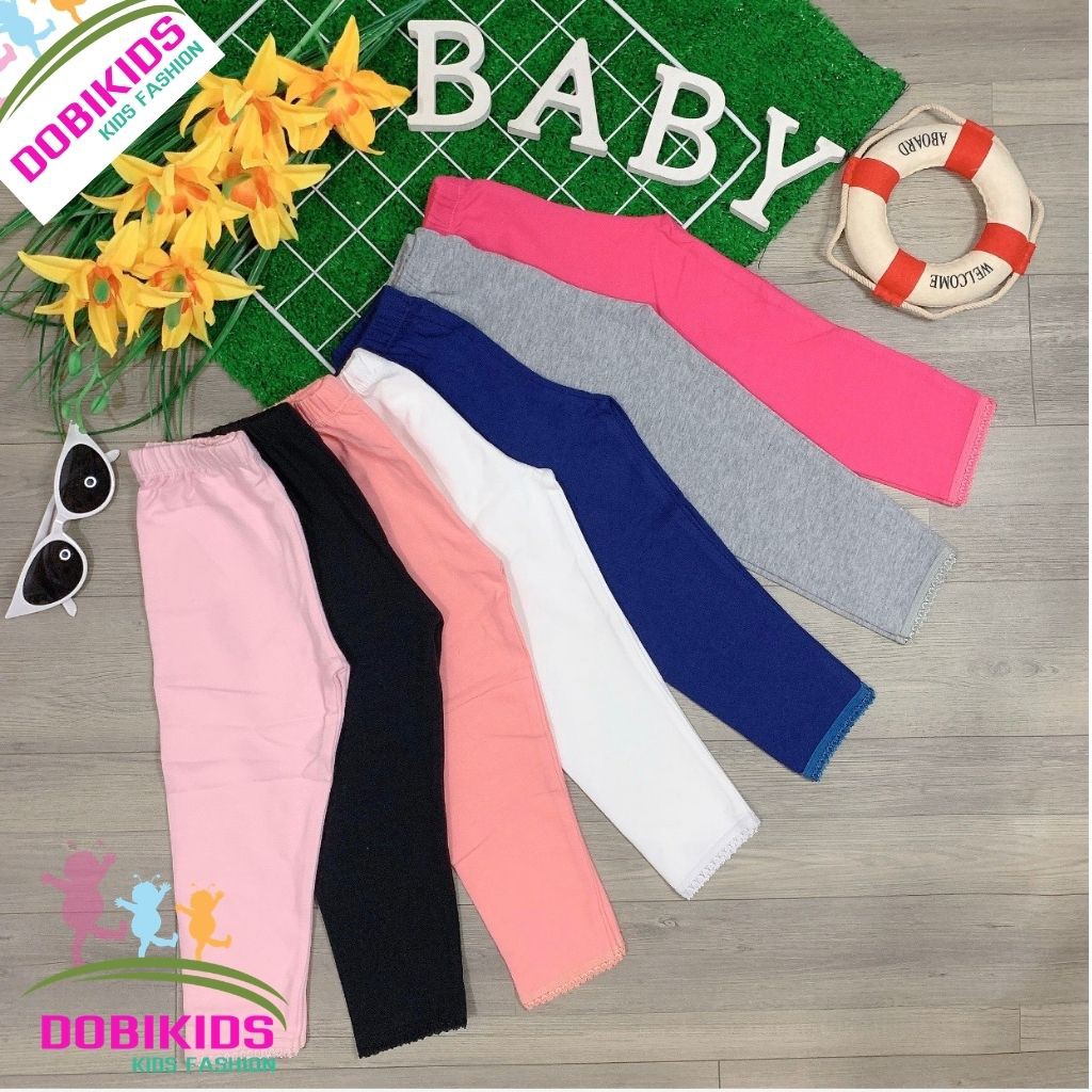 Quần legging bé gái ❤️ Combo 5c thun cotton tốt chất vải dày mềm co giãn 9-20kg