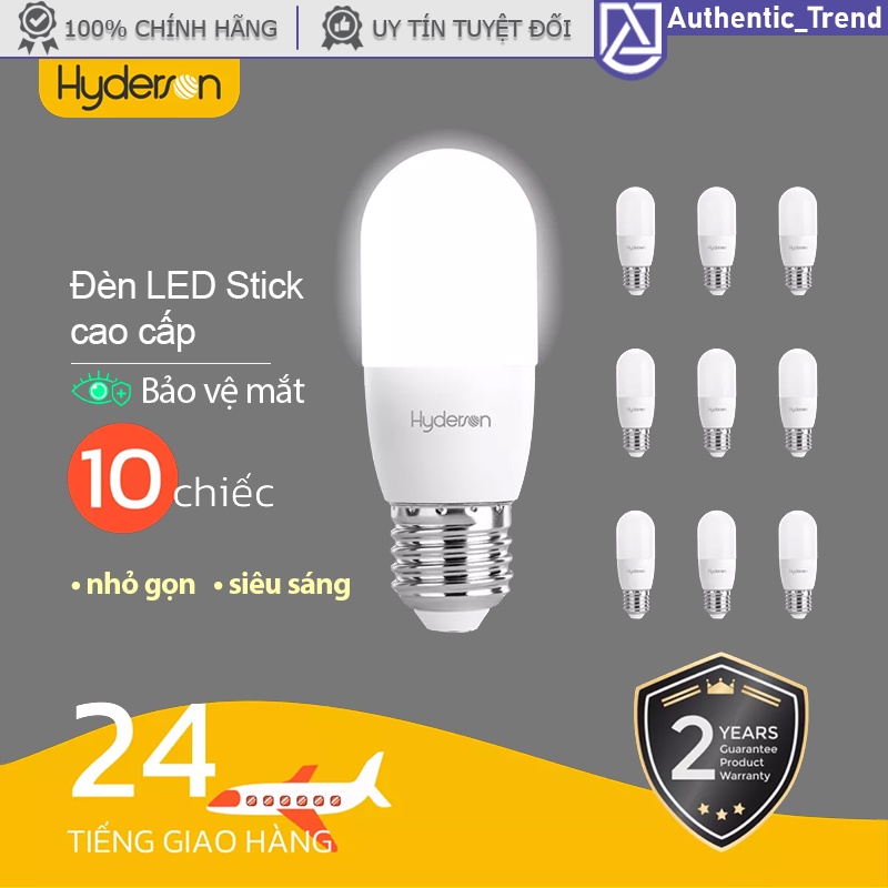 Bộ 10 bóng đèn LED Stick Hyderson cao cấp không tia xanh E27 dạng trụ nhỏ gọn , thay thế bóng compact