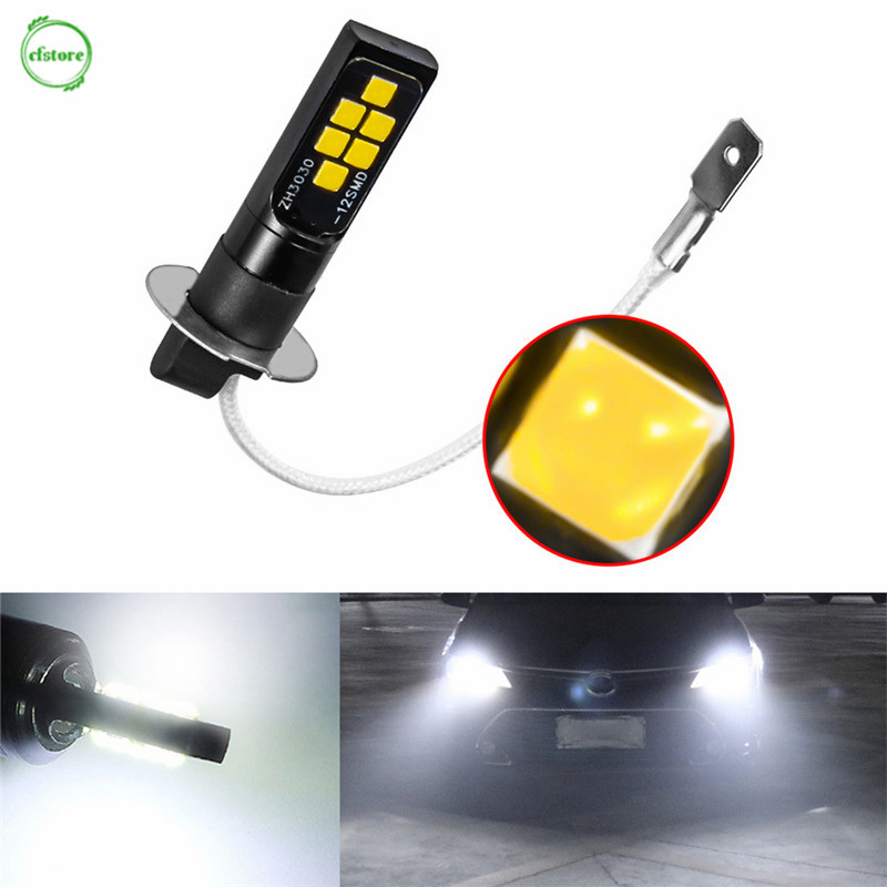 2 Đèn LED chống sương mù cho xe hơi 3030 12SMD 6000K H3