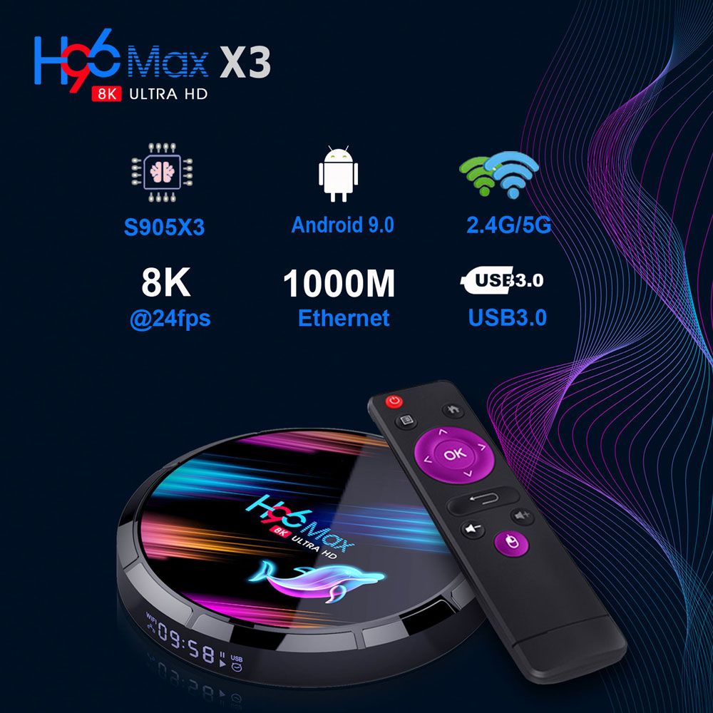 H96 MAX X3 4GB 128GB 8K Amlogic S905X3 Smart TV BOX Android