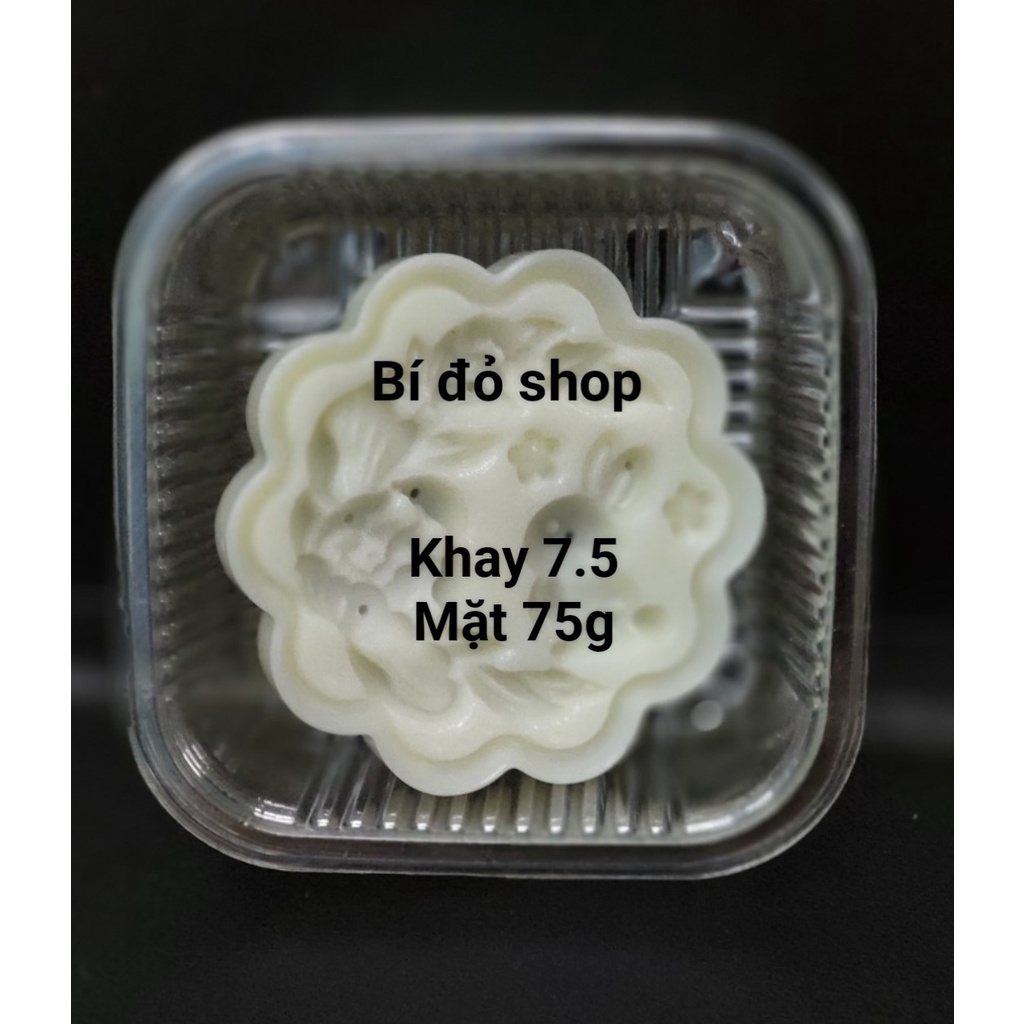 Khuôn trung thu 2022 lò xo THỎ DƯỚI HOA 75g 2 mặt 1 nhấn